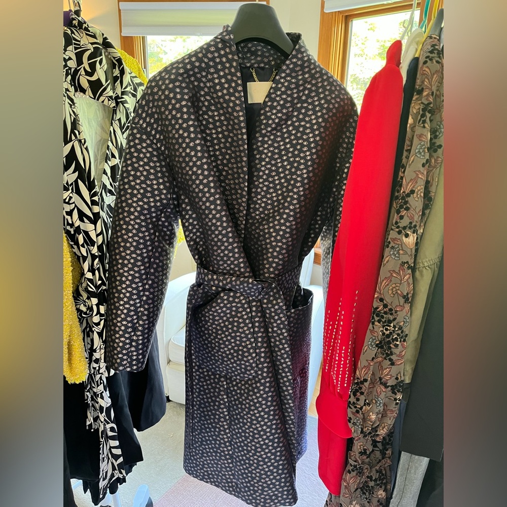 J Crew Collection Jacquard Topcoat L